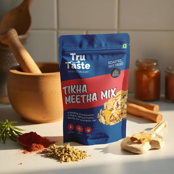 Front view of Roasted Tikha Meetha Healthy Snack pack
